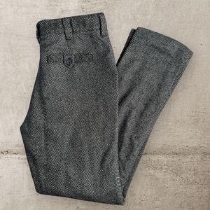 J. Peterman Herringbone Women’s 32 Trouser Wool Blend Pants Tweed Plaid Lined